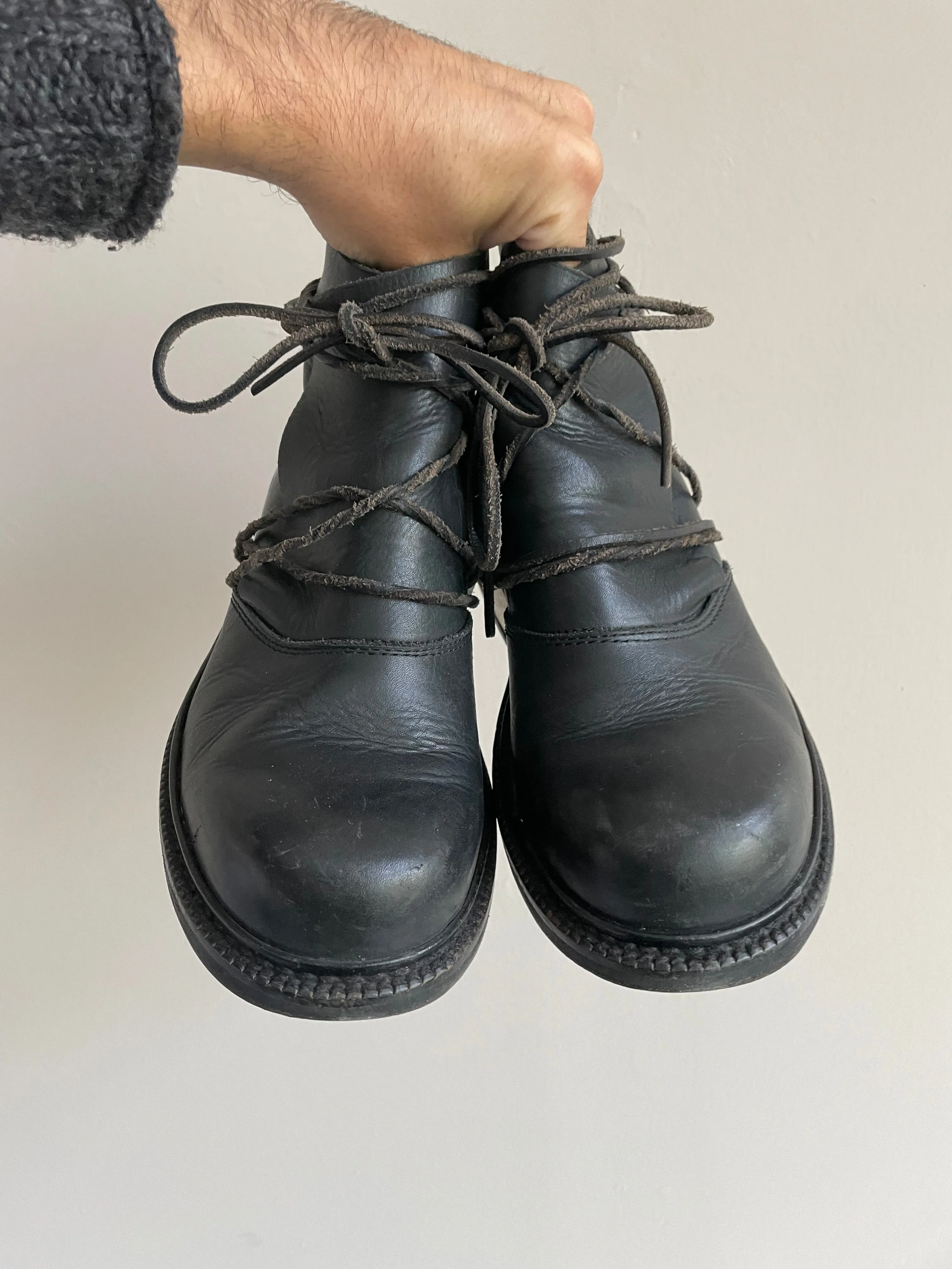 1990s Dirk Bikkembergs laces through metal heel boots