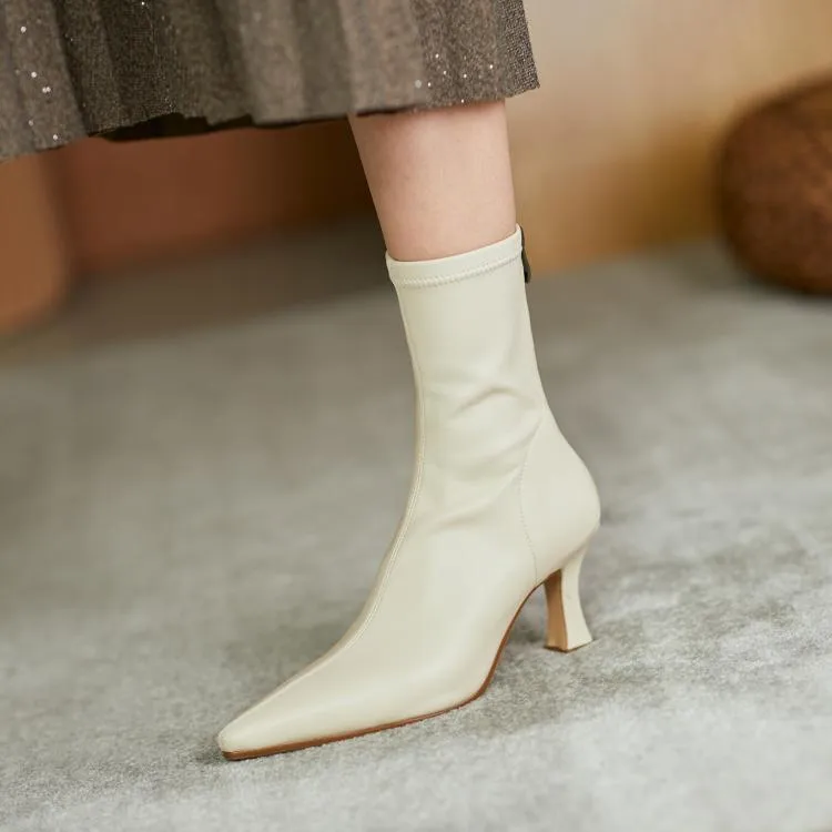 2025  Keep it heavy! Huge good-looking~ Classic black pointed-toed thin-heeled thin socks boots, high-heeled elastic short boots, single boots for women