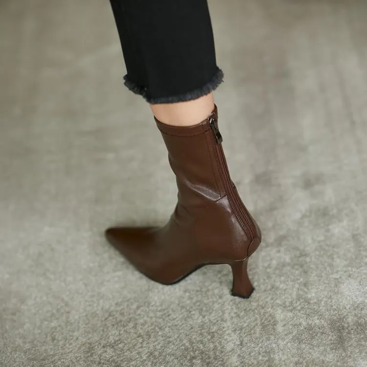 2025  Keep it heavy! Huge good-looking~ Classic black pointed-toed thin-heeled thin socks boots, high-heeled elastic short boots, single boots for women