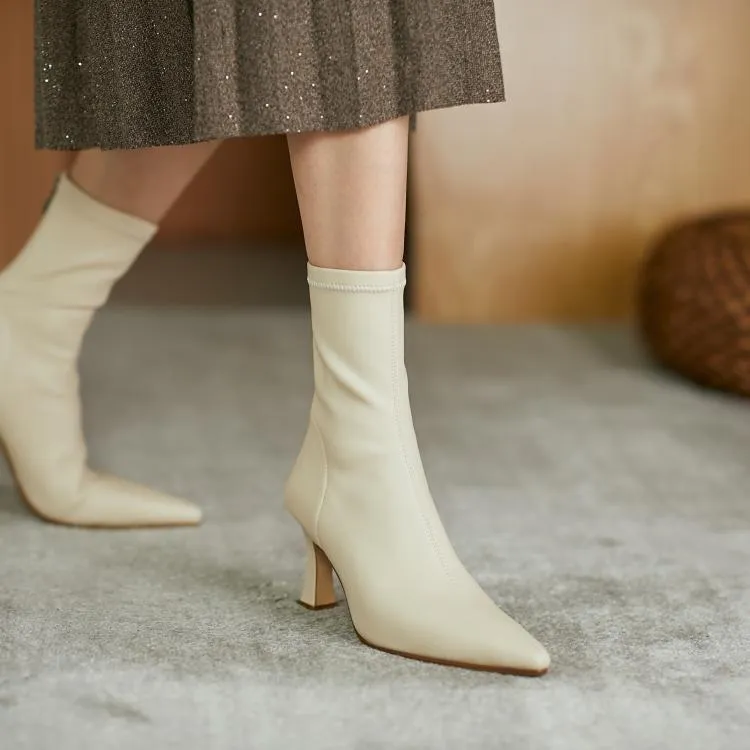 2025  Keep it heavy! Huge good-looking~ Classic black pointed-toed thin-heeled thin socks boots, high-heeled elastic short boots, single boots for women