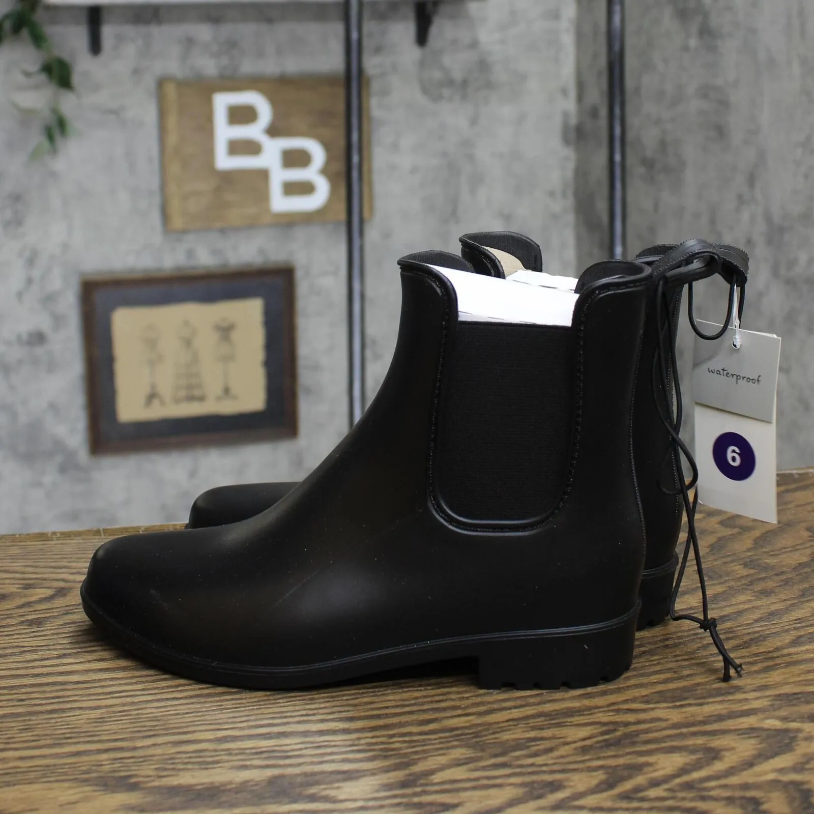 A New Day Women's Chelsea Rain Boots 53847121 Black 6M