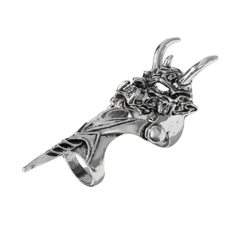 Add a Touch of Gothic Edge to Your Style with Our Skull Gothic Claw Ring Rock Knuckle Punk Ladies Jewelry