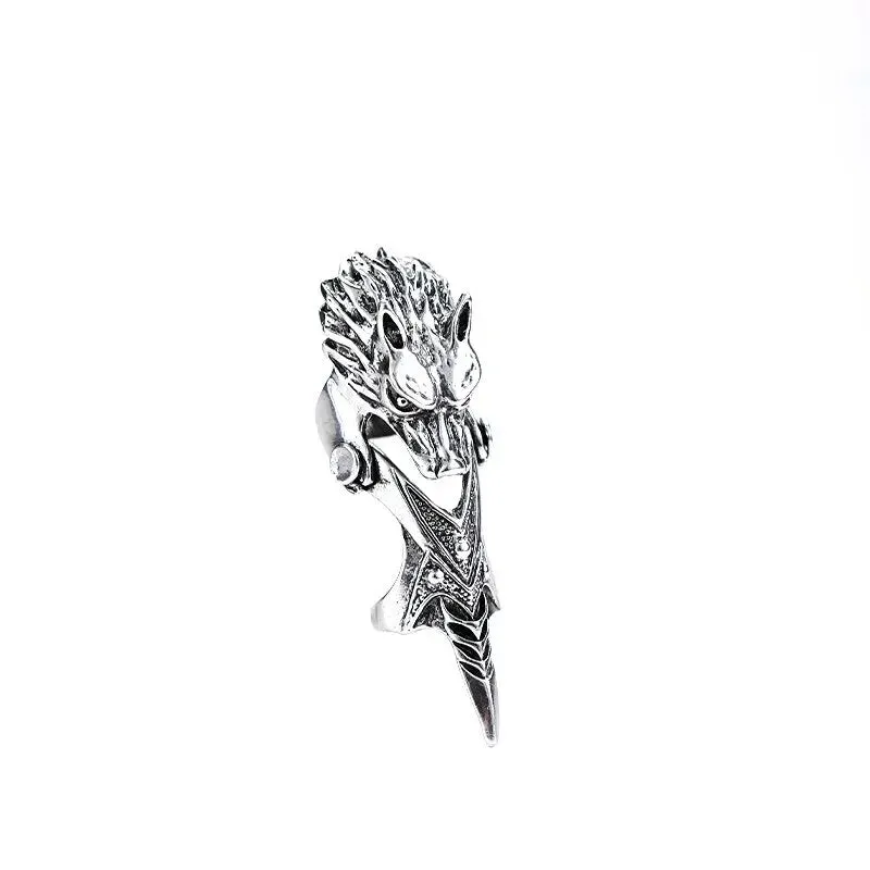 Add a Touch of Gothic Edge to Your Style with Our Skull Gothic Claw Ring Rock Knuckle Punk Ladies Jewelry