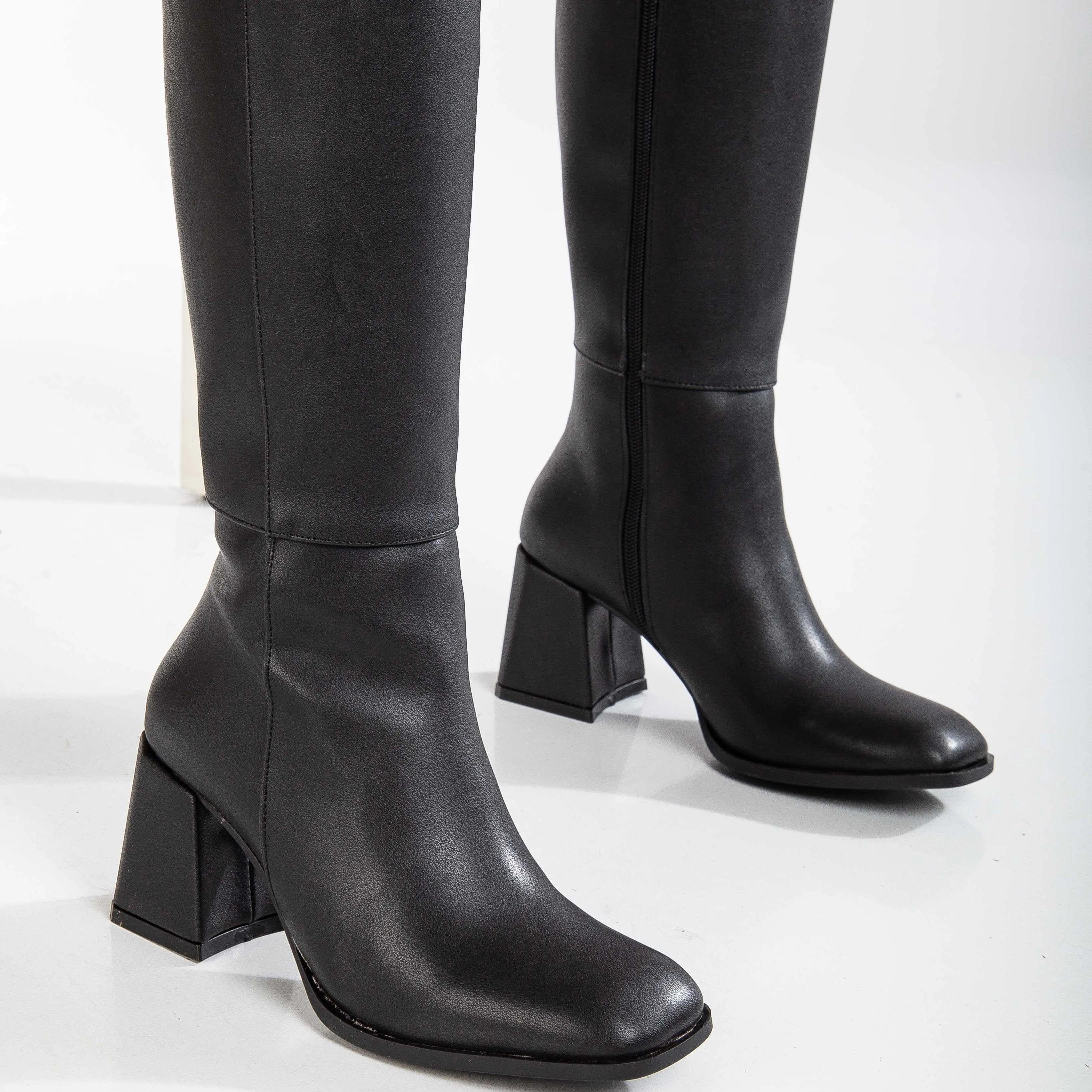 Adele Knee High Vegan Boots | Black