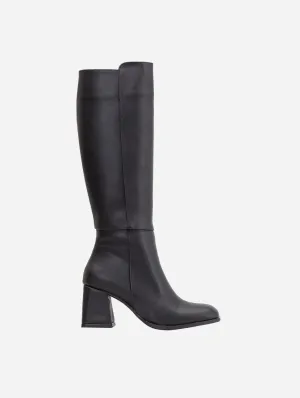 Adele Knee High Vegan Boots | Black