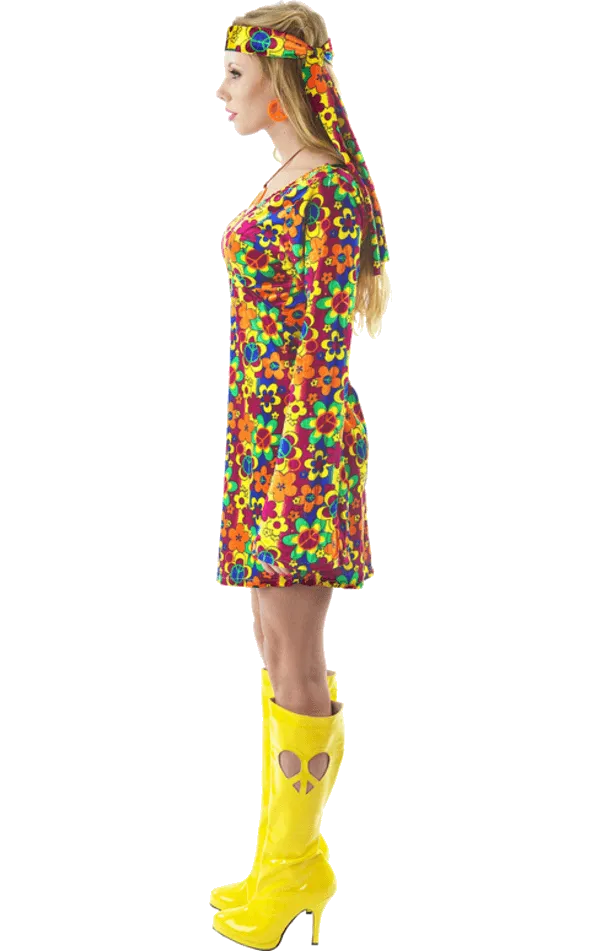 Adult 1960s Flower Power Hippy Costume