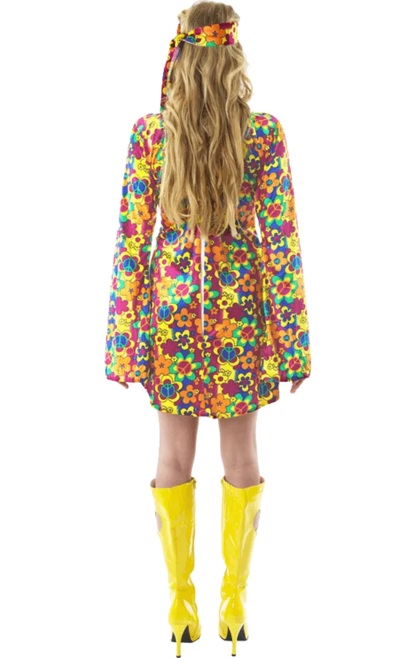 Adult 1960s Flower Power Hippy Costume