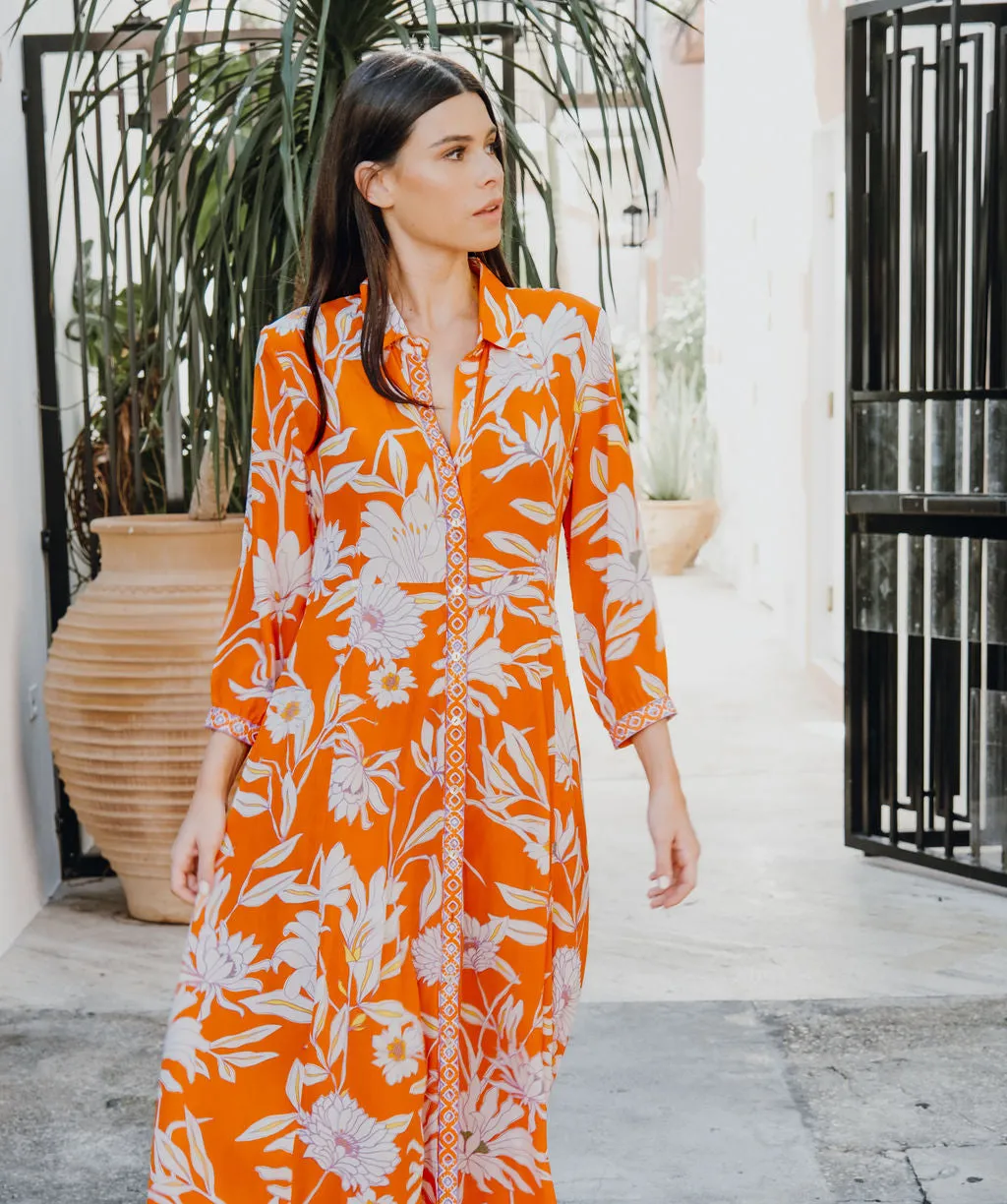 ALTHEDA DRESS - CIMBRONE ARANCIA