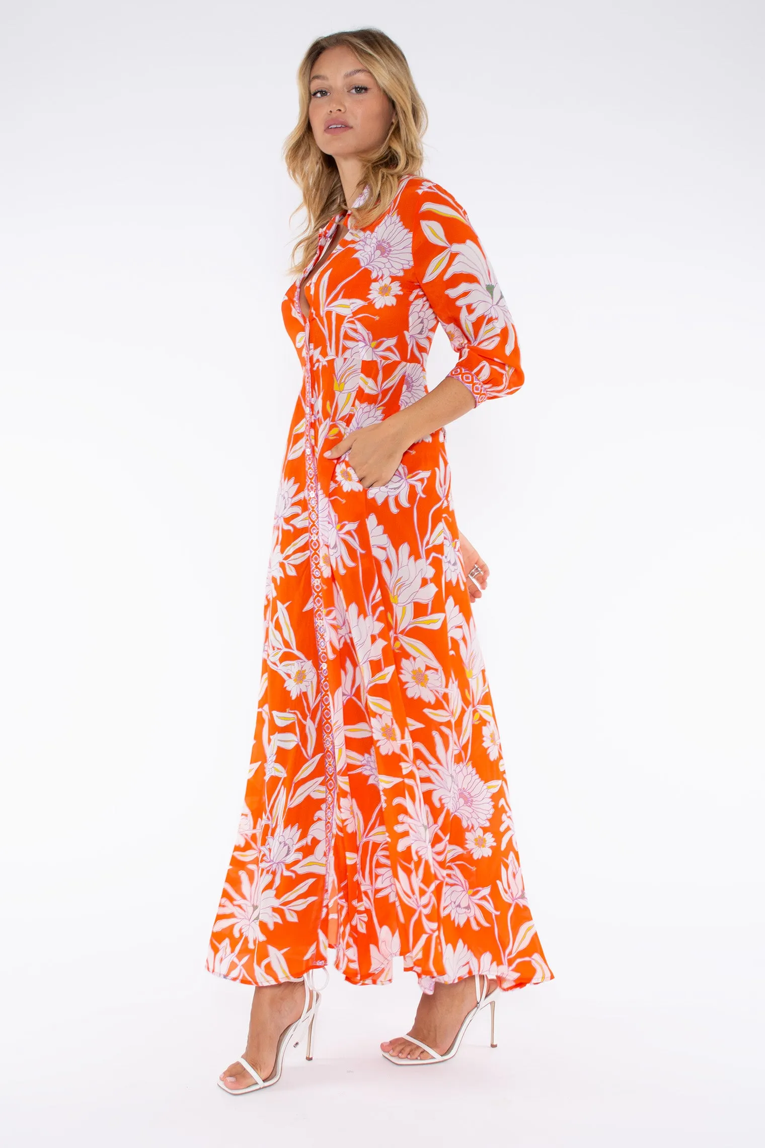 ALTHEDA DRESS - CIMBRONE ARANCIA