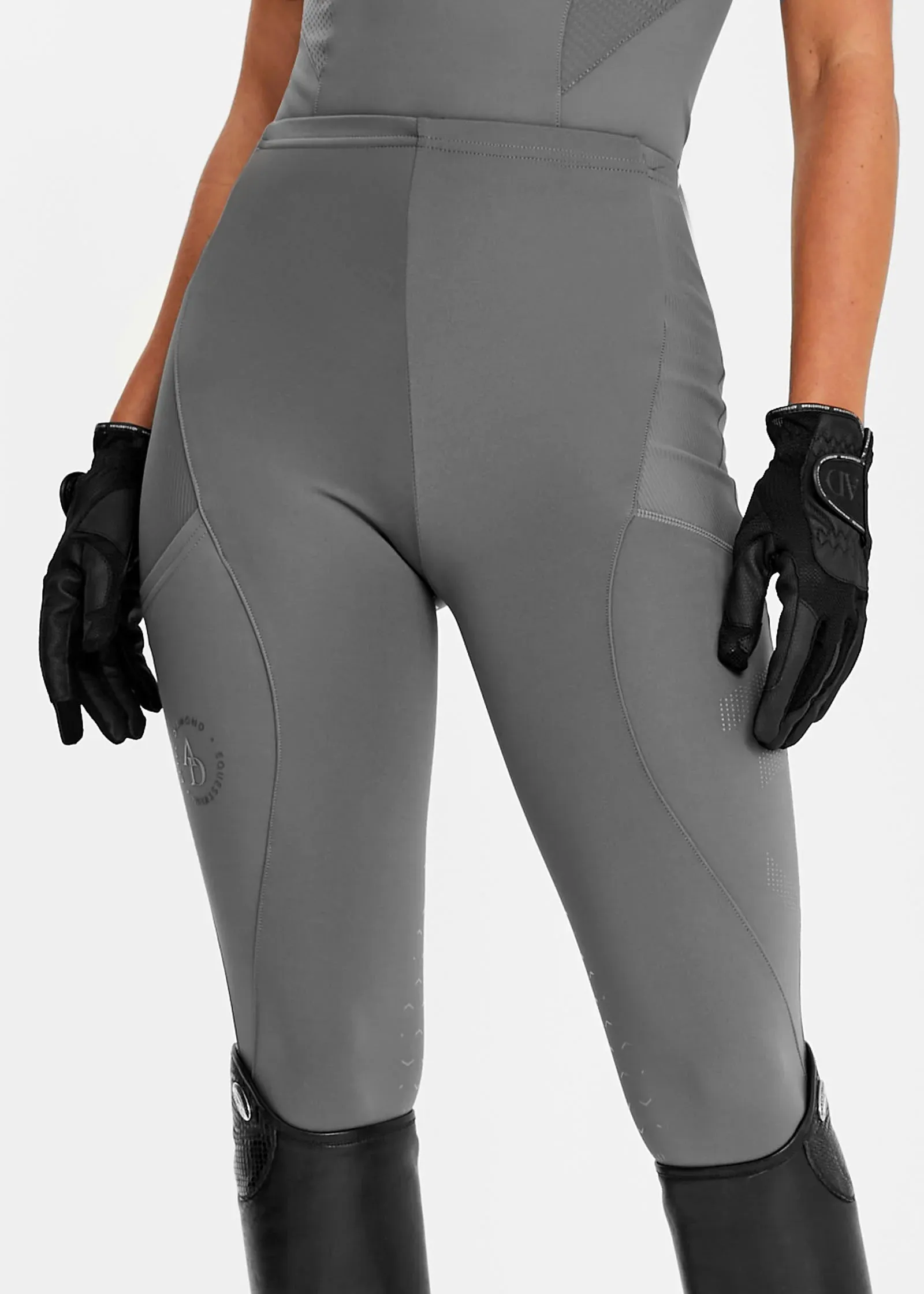 Aztec Diamond  SALE Icon Riding Leggings Charcoal knee patch FINAL SALE NO RETURNS