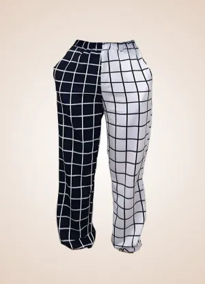 Black And White Steampunk Jogger Pants