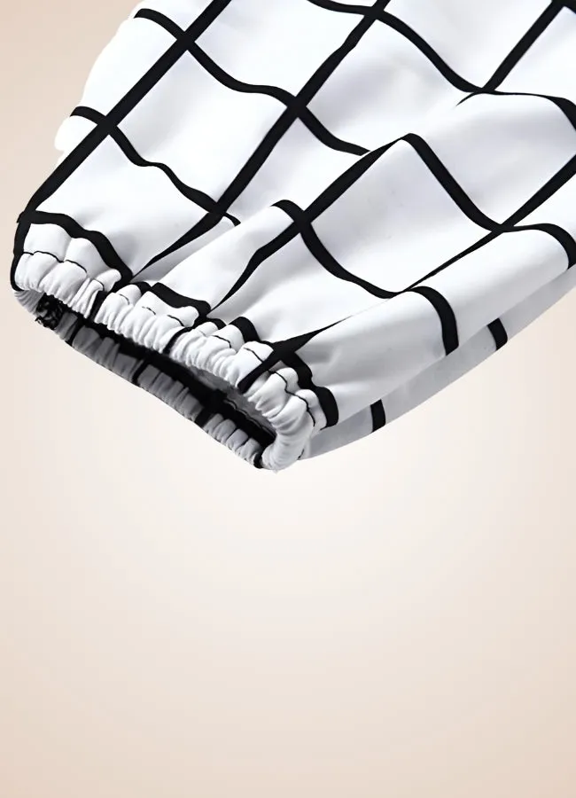 Black And White Steampunk Jogger Pants