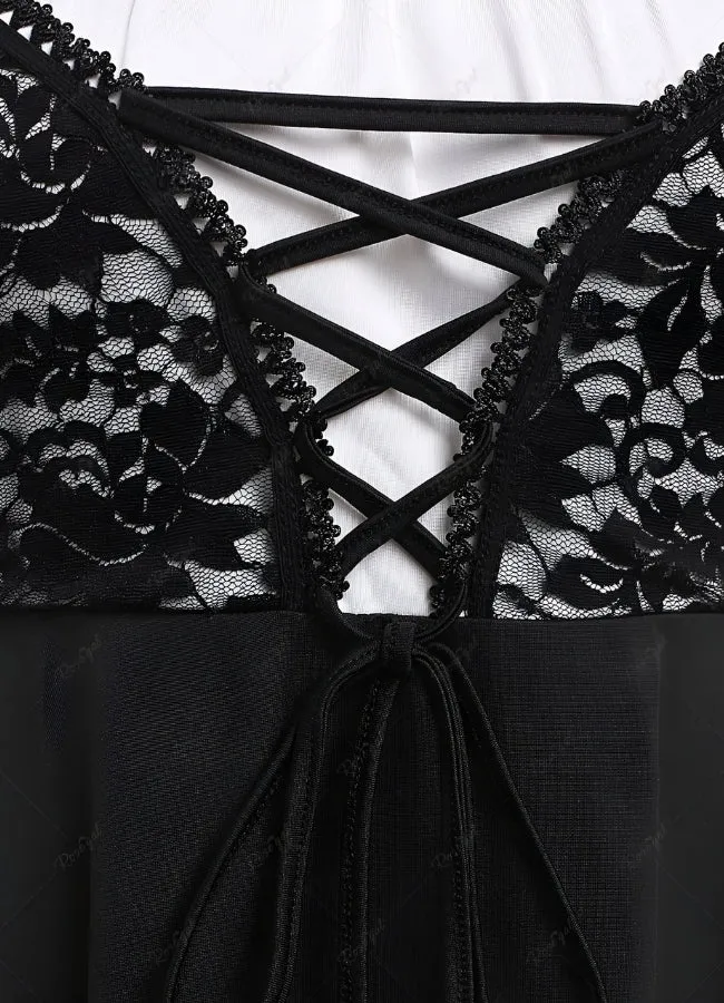 Black Lace Steampunk Dress