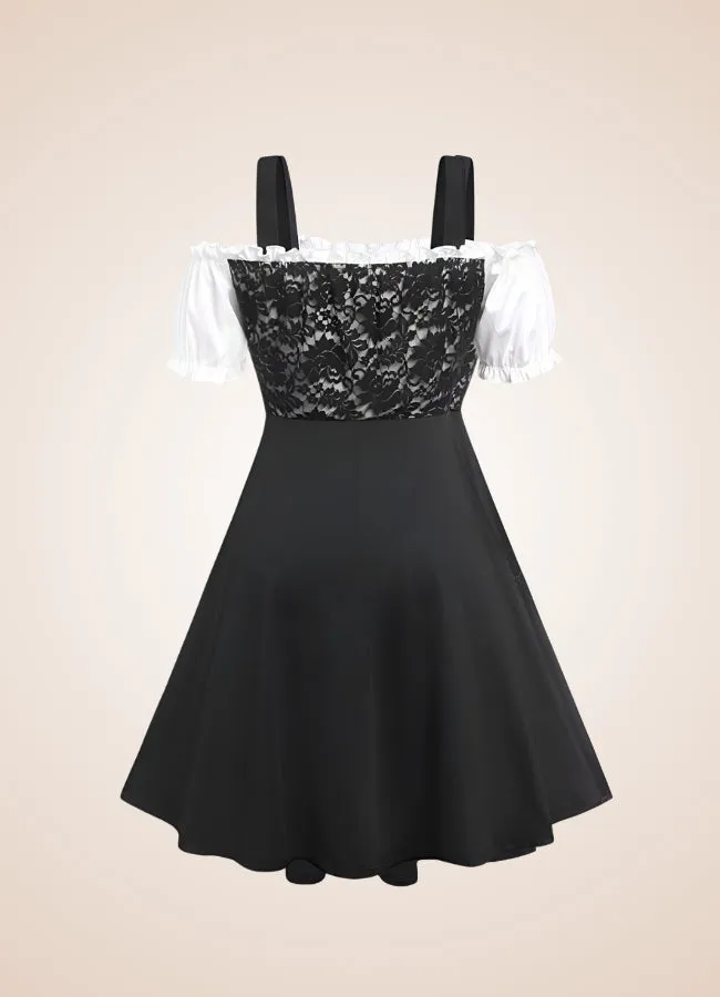 Black Lace Steampunk Dress
