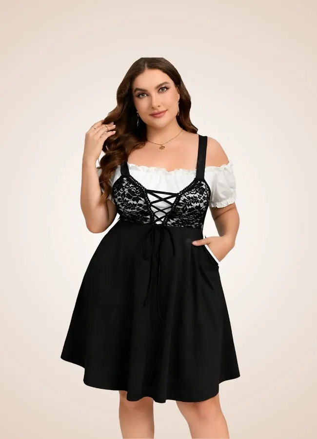 Black Lace Steampunk Dress