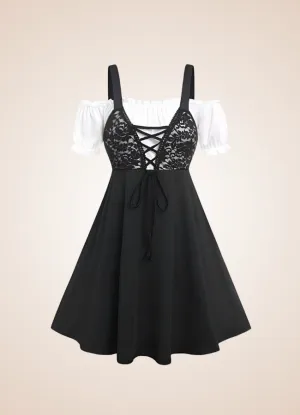 Black Lace Steampunk Dress