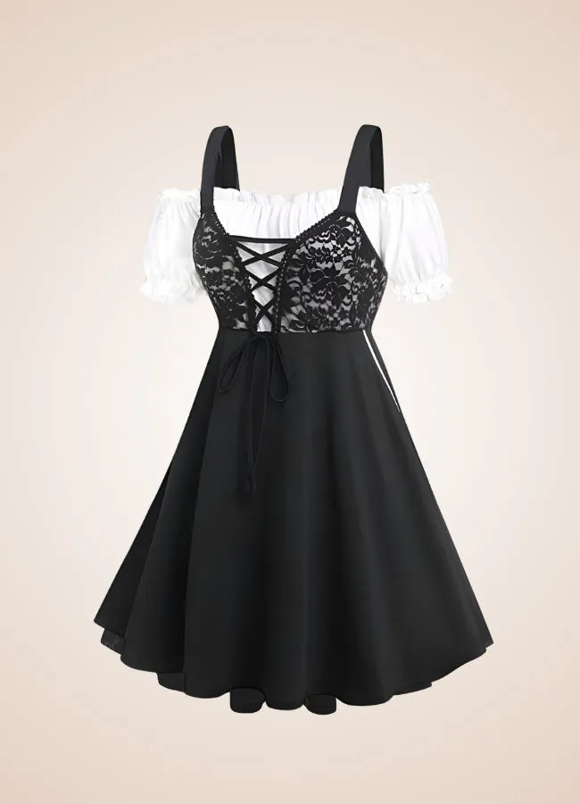 Black Lace Steampunk Dress