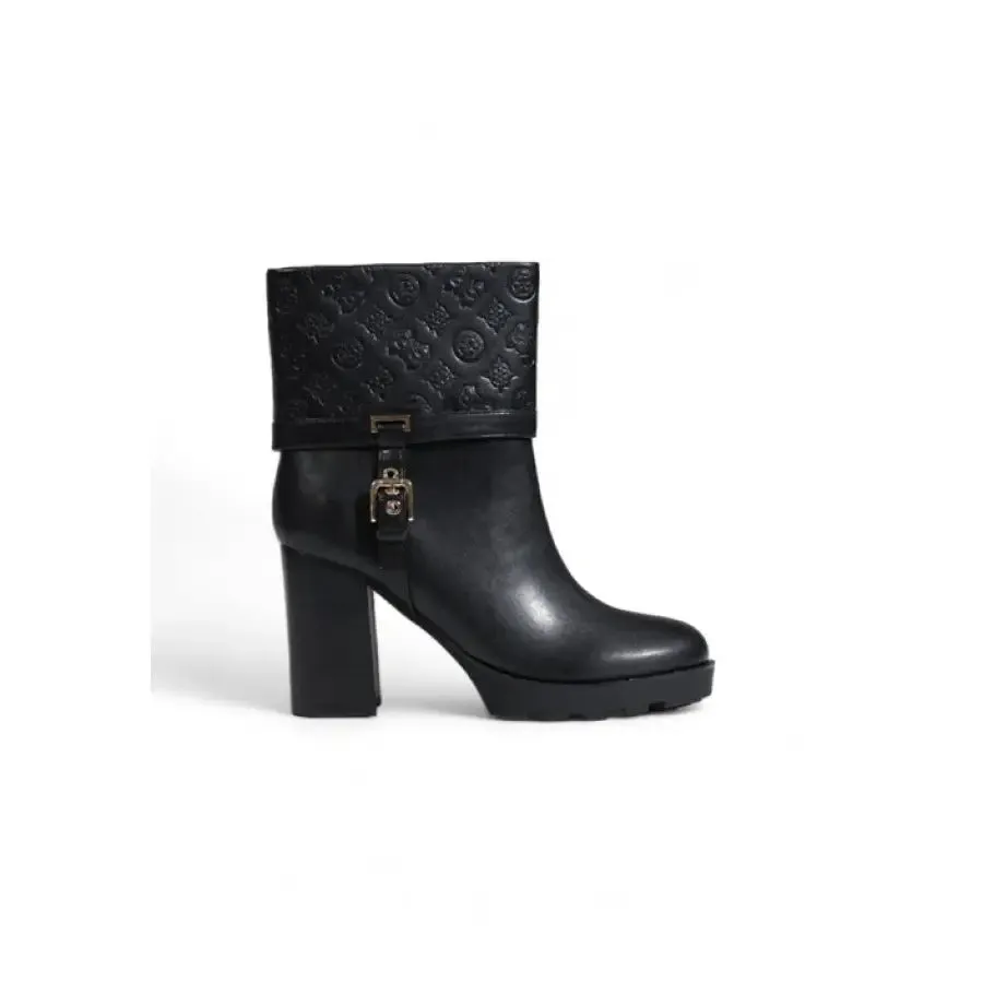 Black Leather Heeled Ankle Boot
