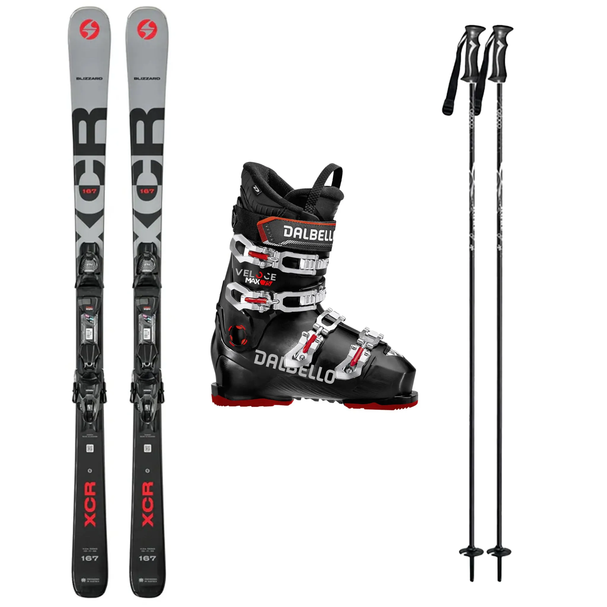 Blizzard XCR System Skis with Dalbello Veloce MAX 75 Ski Boots Mens Ski Package 2025