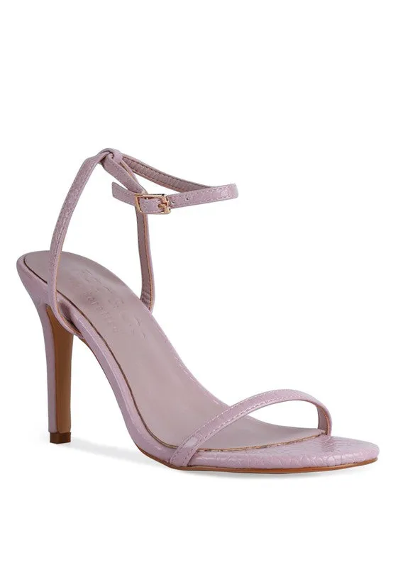 BLONDES Croc High Heeled Thin Strap Sandal