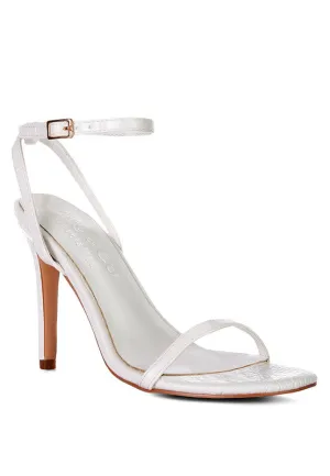 BLONDES Croc High Heeled Thin Strap Sandal