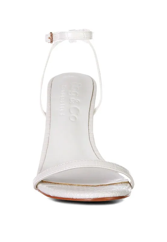 BLONDES Croc High Heeled Thin Strap Sandal