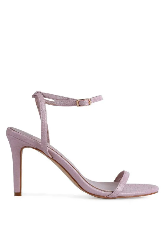 BLONDES Croc High Heeled Thin Strap Sandal