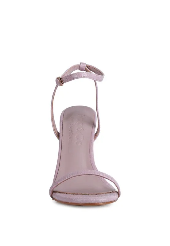 BLONDES Croc High Heeled Thin Strap Sandal