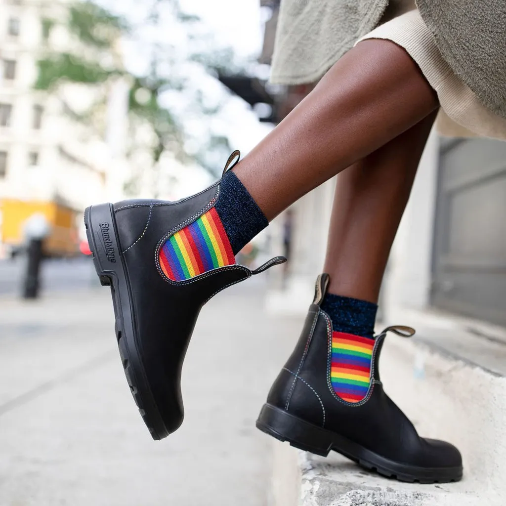 Blundstone 2105 - Original - Black with Rainbow Elastic and Contrast Stitching
