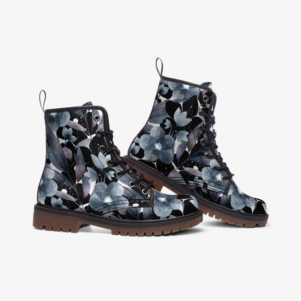 Boho Flowers Abstract Vegan Leather Unisex Boots