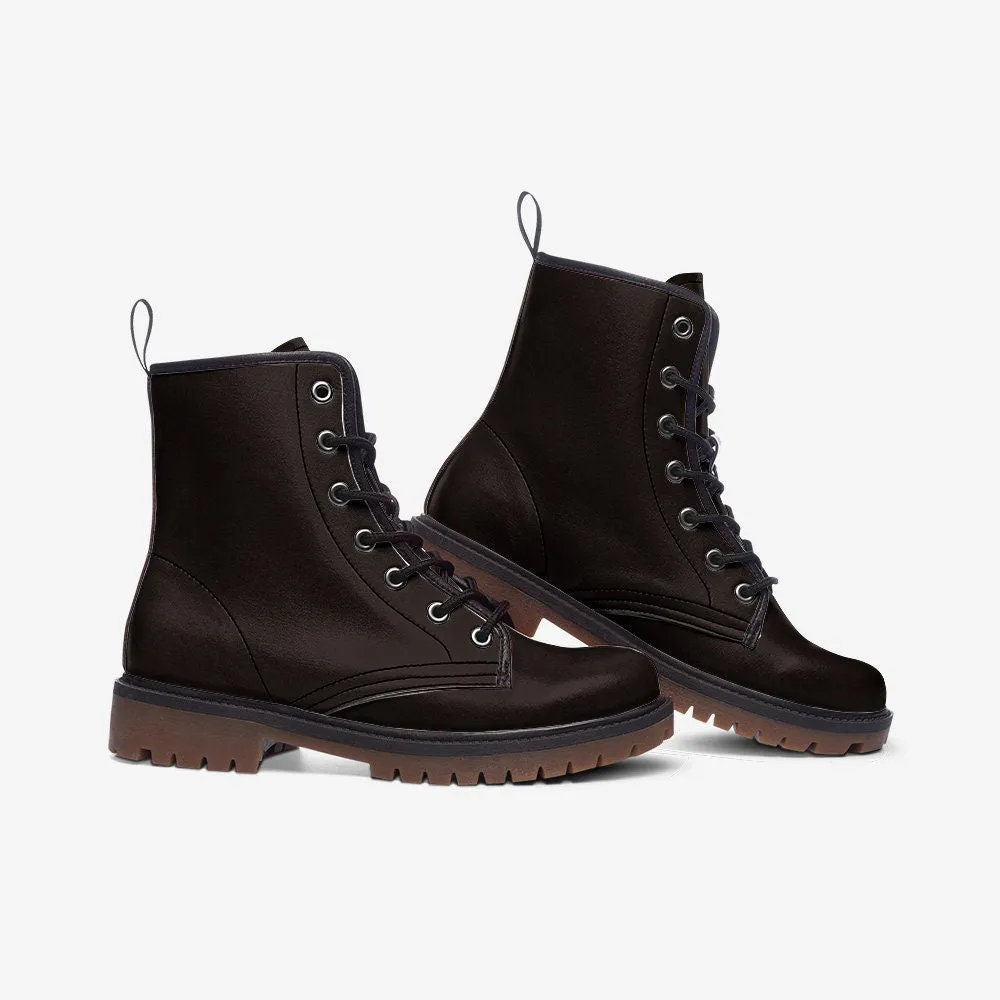 Brown Dark Academia Vegan Leather Unisex Boots