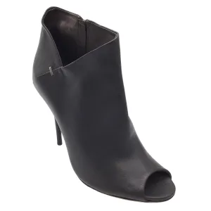 Calvin Klein Collection Dark Brown High Heeled Open Toe Leather Boots / Booties