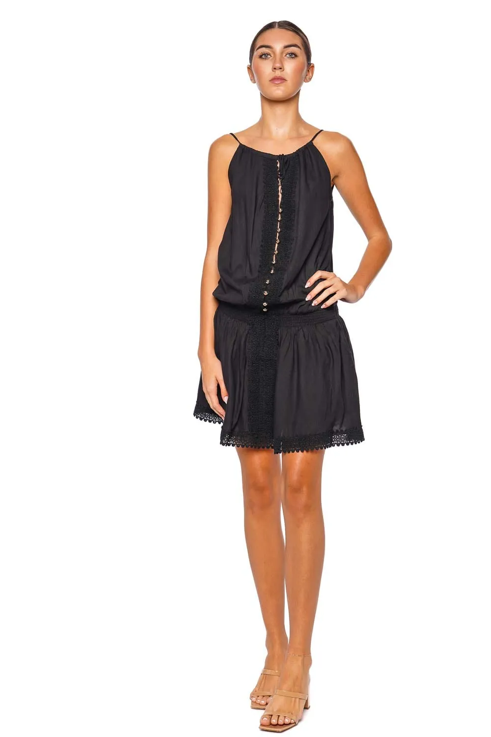 Chelsea Black Cover Up Mini Dress