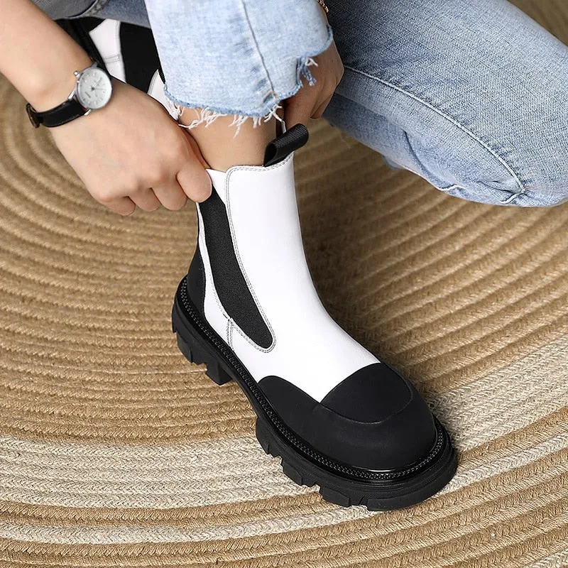 Chelsea Boots Fashion Platform Elastic Women