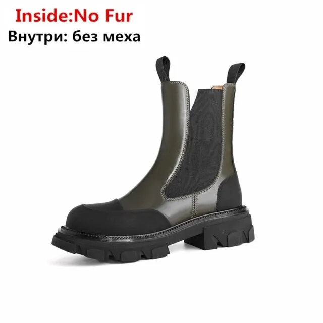 Chelsea Boots Fashion Platform Elastic Women