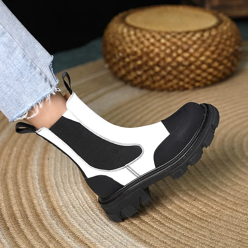 Chelsea Boots Fashion Platform Elastic Women