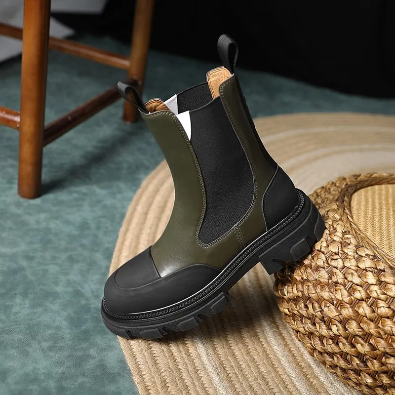 Chelsea Boots Fashion Platform Elastic Women