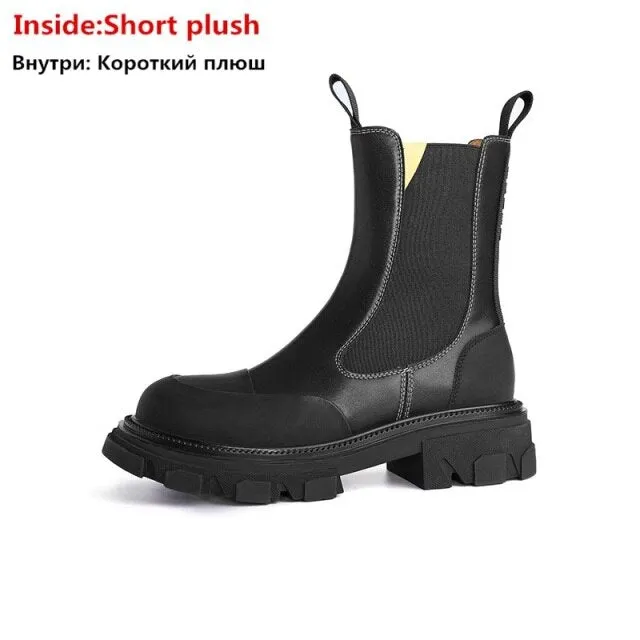 Chelsea Boots Fashion Platform Elastic Women