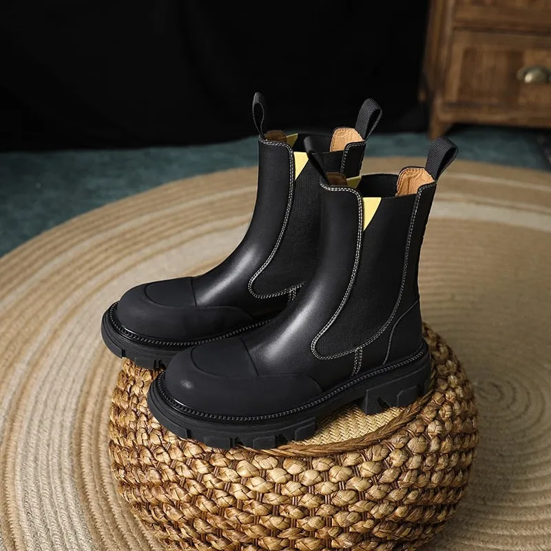 Chelsea Boots Fashion Platform Elastic Women