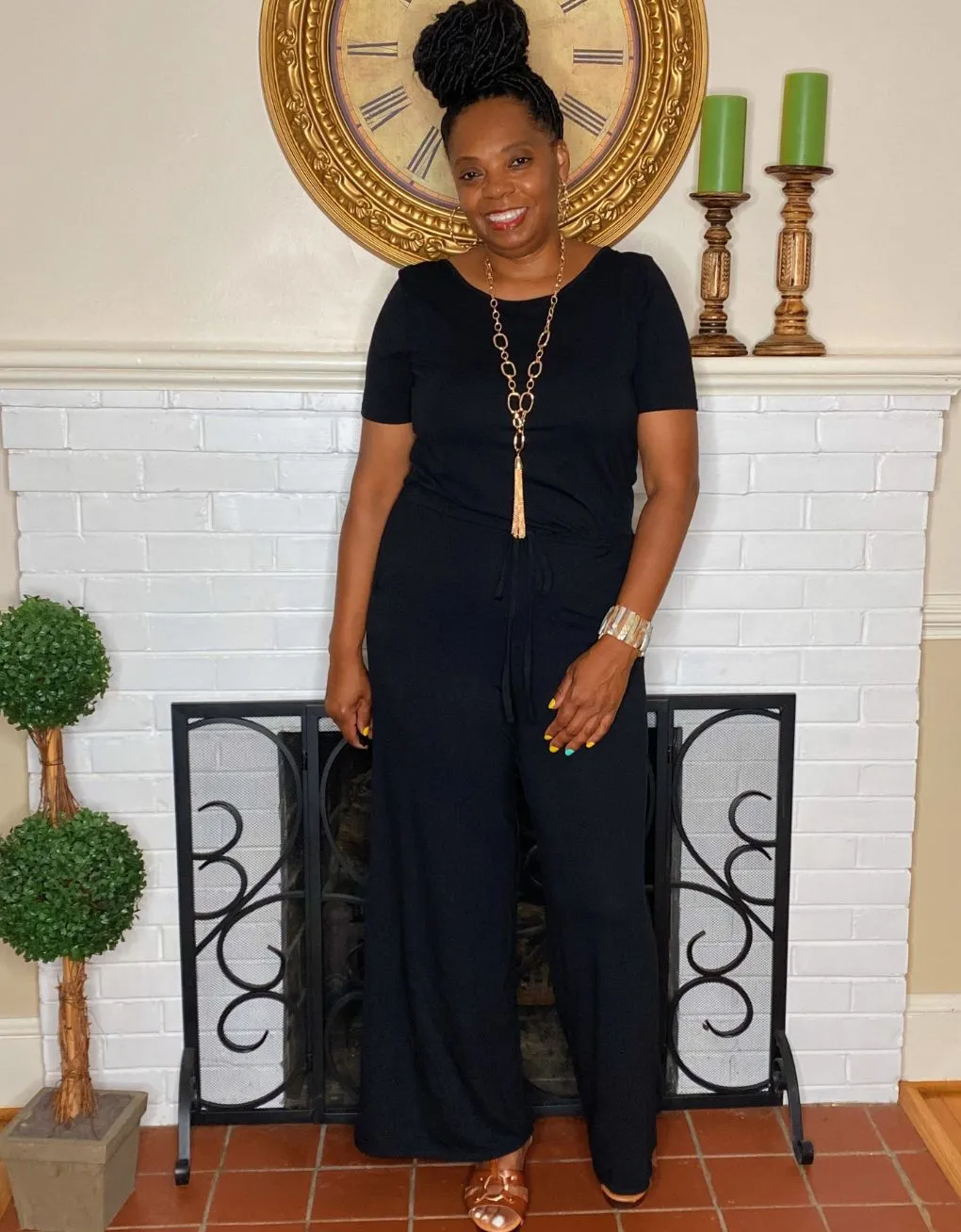 Chelsea Short Sleeve Jumper Black Curvy