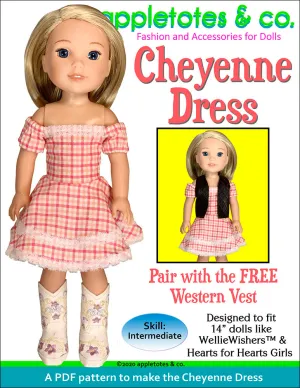 Cheyenne Dress Sewing Pattern for 14 Inch Dolls