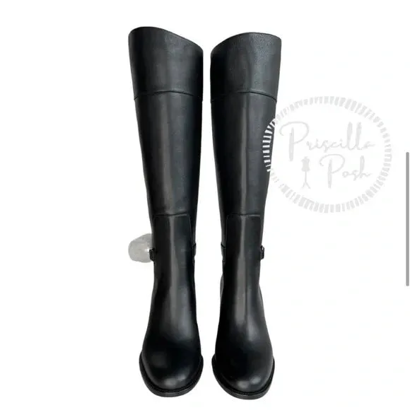 Christian Louboutin Black Lock 70 Leather Knee-high Boots Tall Block heel 39.5