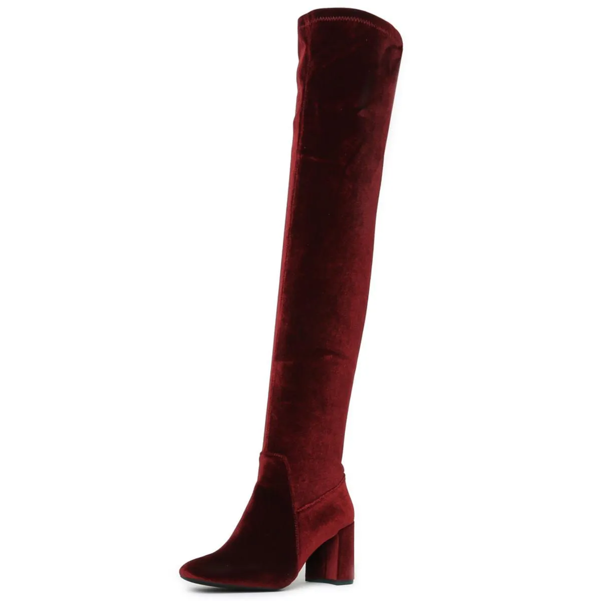Cienega Burgundy Heeled Thigh-High Boots