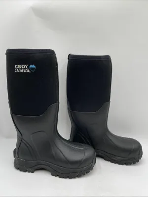 Cody James Men's Glacier Guard Insulated Rubber Boots Soft Toe Black Size 8D - Very Good