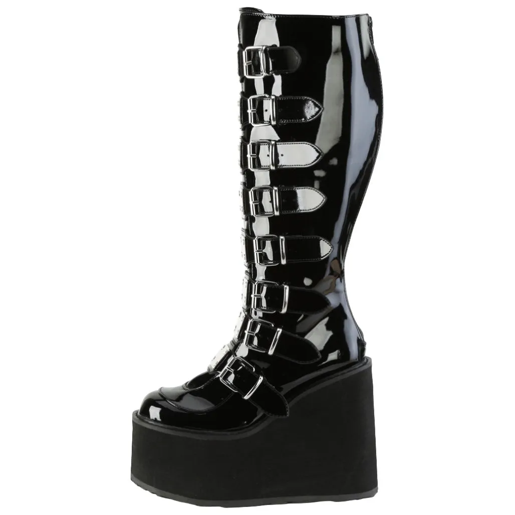 DemoniaCult Swing 815WC Boots Patent WIDE CALF