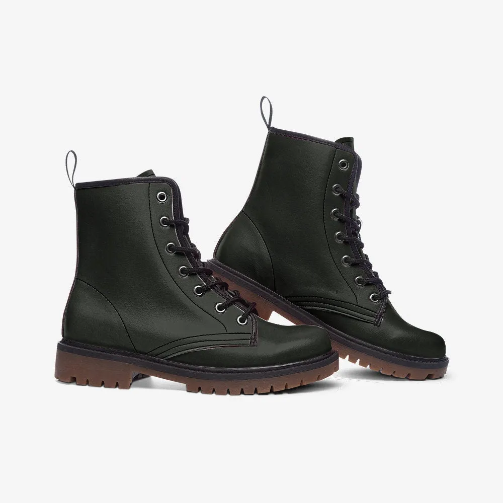 Dusty Green Dark Academia Vegan Leather Unisex Boots