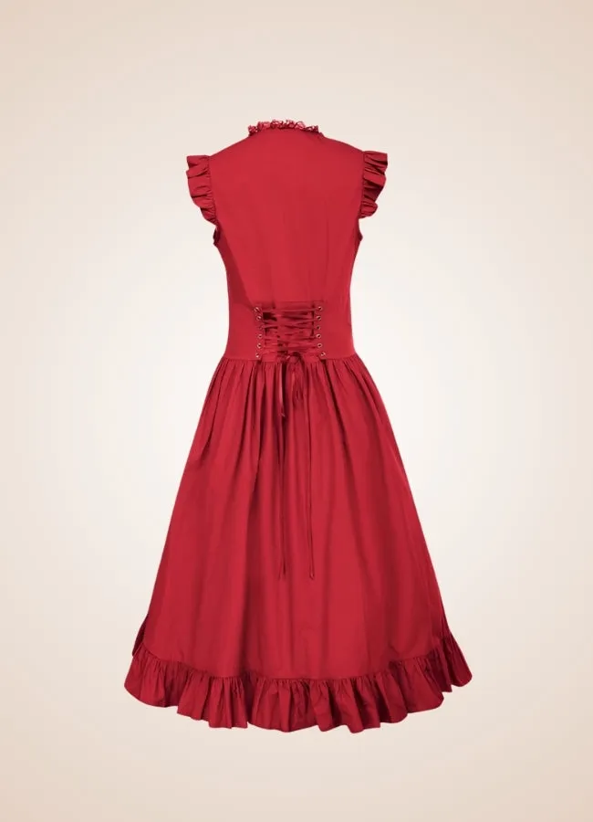 Elegant V Neck Steampunk Dress