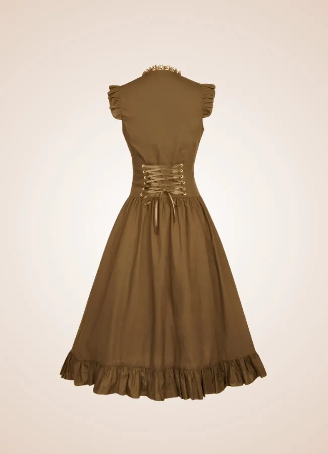 Elegant V Neck Steampunk Dress