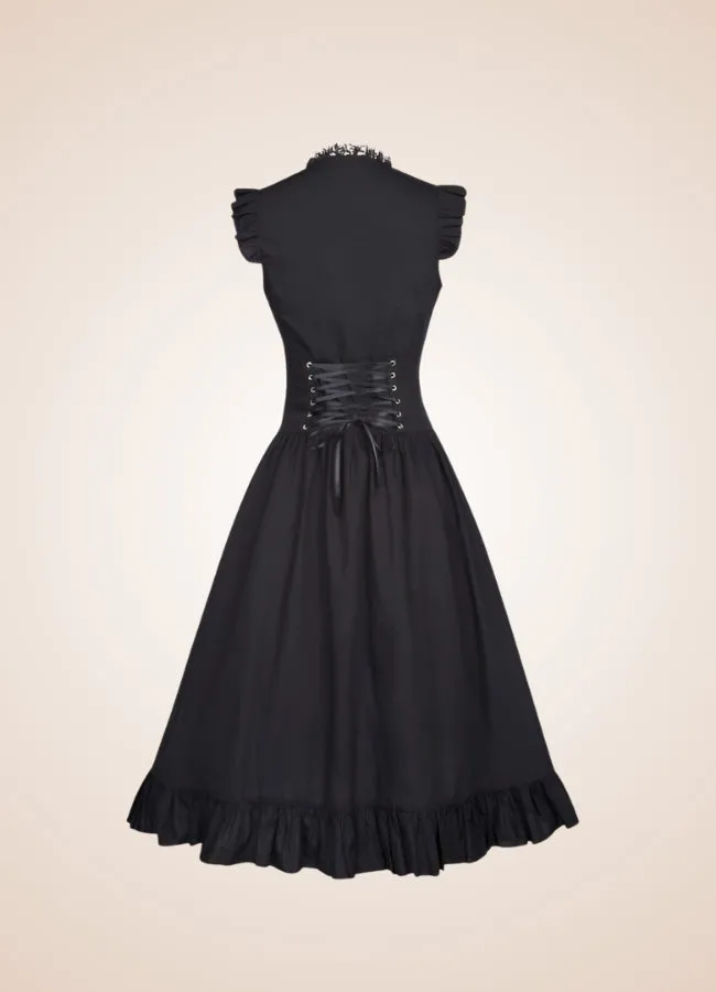 Elegant V Neck Steampunk Dress