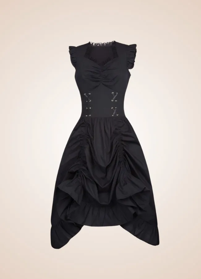 Elegant V Neck Steampunk Dress